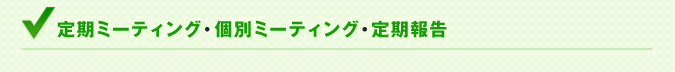 定期ミーティング・個別ミーティング・定期報告