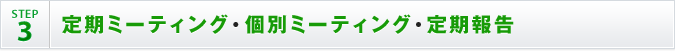 STEP3 定期ミーティング・個別ミーティング・定期報告