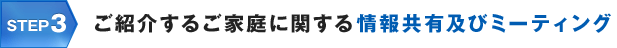 STEP3 ご紹介するご家庭に関する情報共有及びミーティング