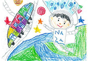 「私の夢(宇宙飛行士と宇宙電車)」 りっくん