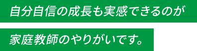 自分自信の成長も実感できるのが家庭教師のやりがいです。