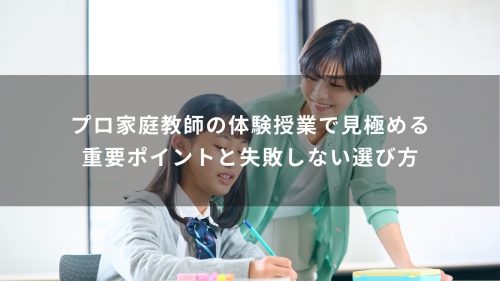 プロ家庭教師の体験授業で見極める重要ポイントと失敗しない選び方